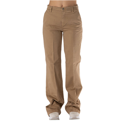 Pantaloni Donna modello Flare Beige frontale