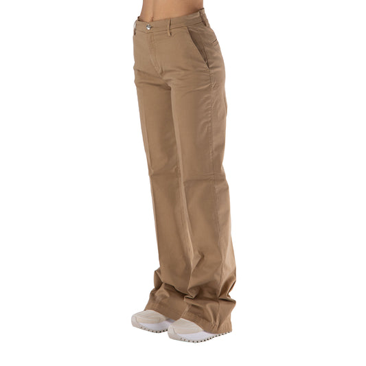 Pantaloni Donna modello Flare Beige laterale