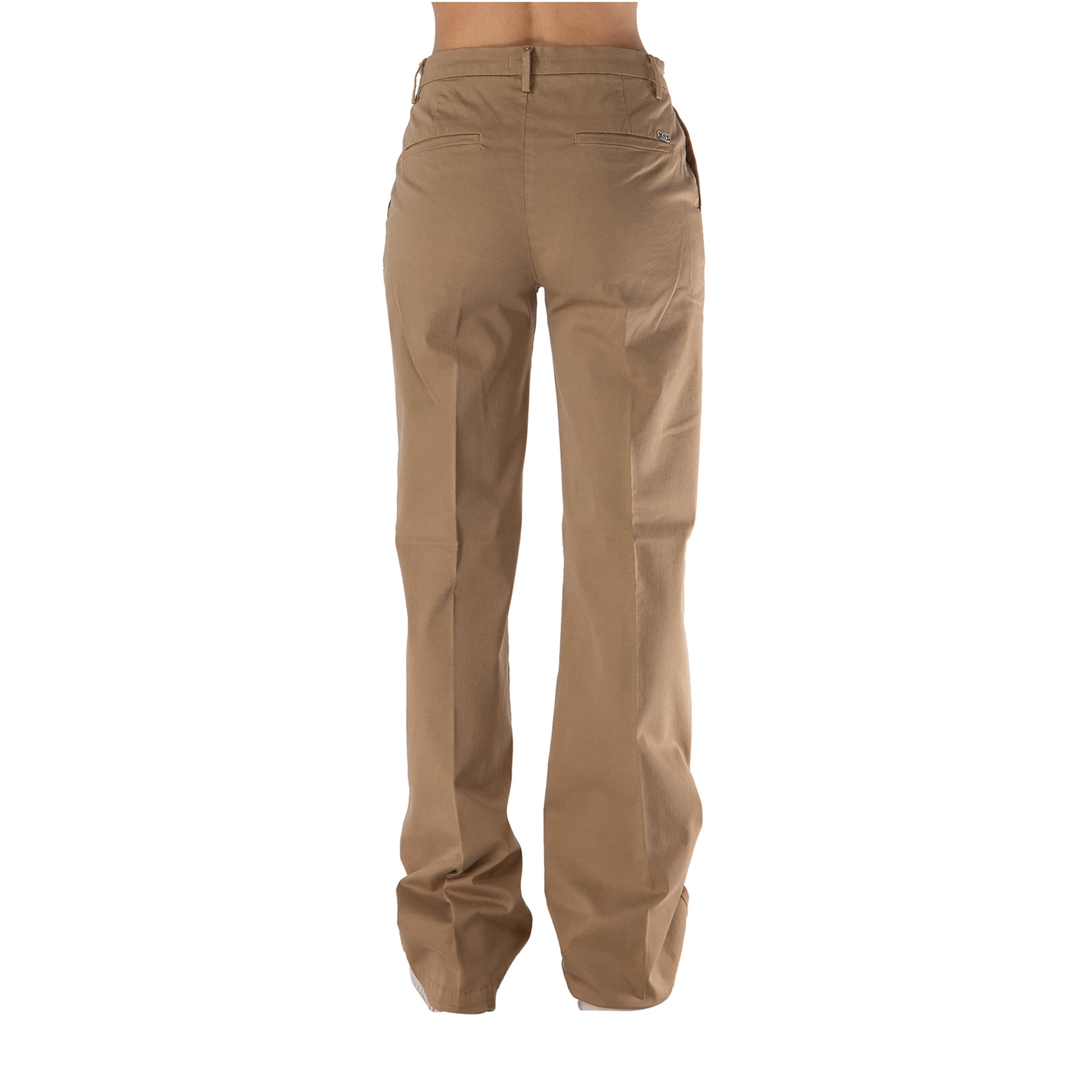 Pantaloni Donna modello Flare Beige retro