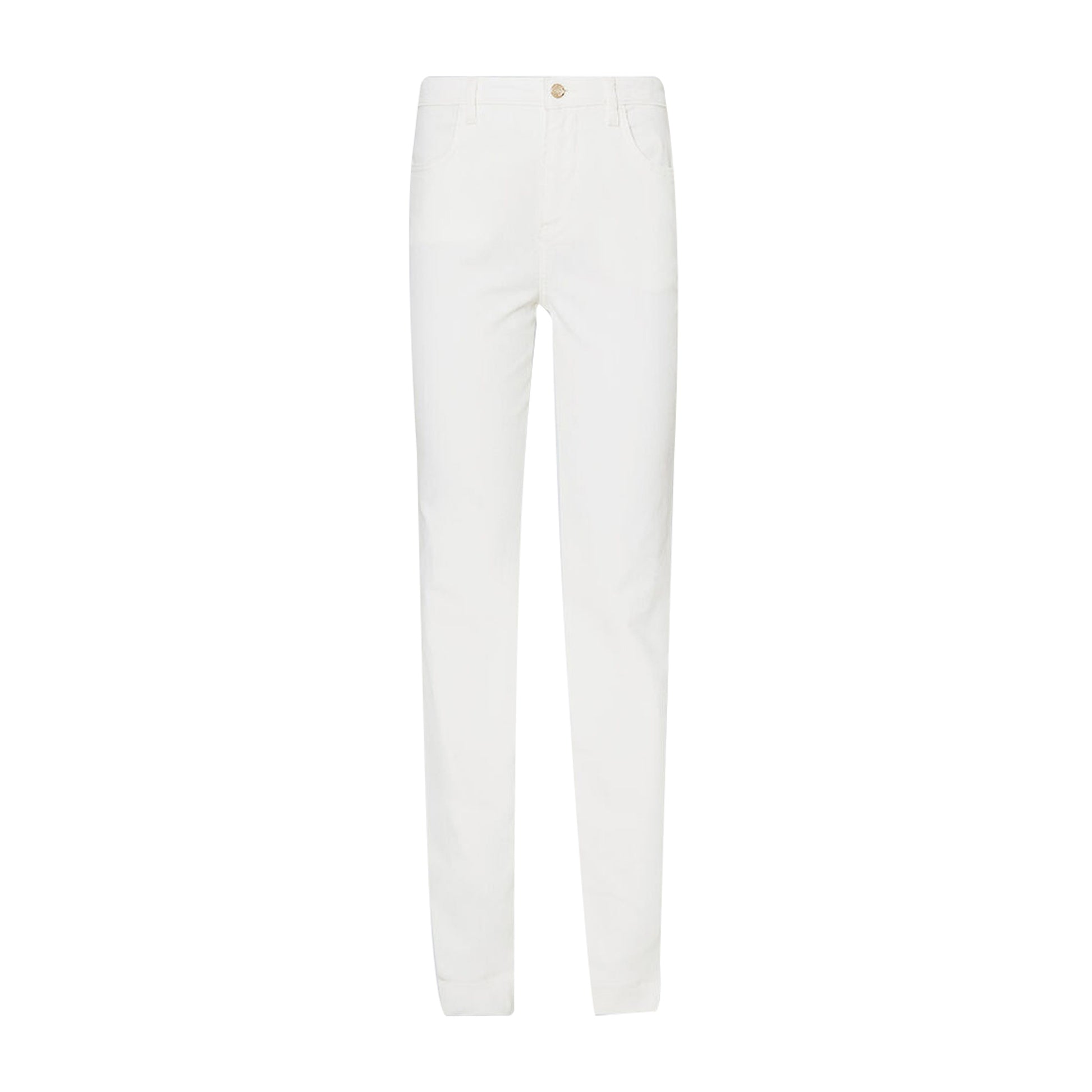 Pantaloni straight Donna in velluto bianco