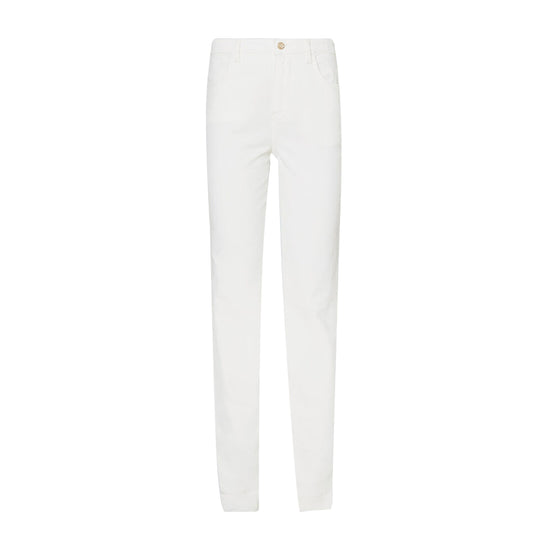 Pantaloni straight Donna in velluto bianco