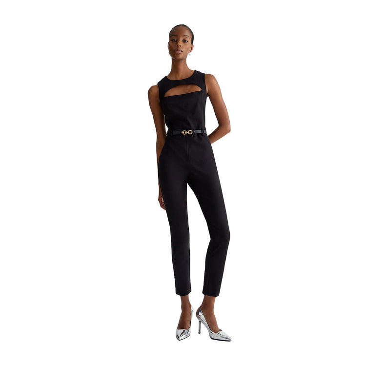 Tuta Stretch Donna con cintura nera modella frontale