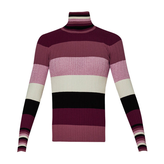 Pull col roulé femme maille torsadée