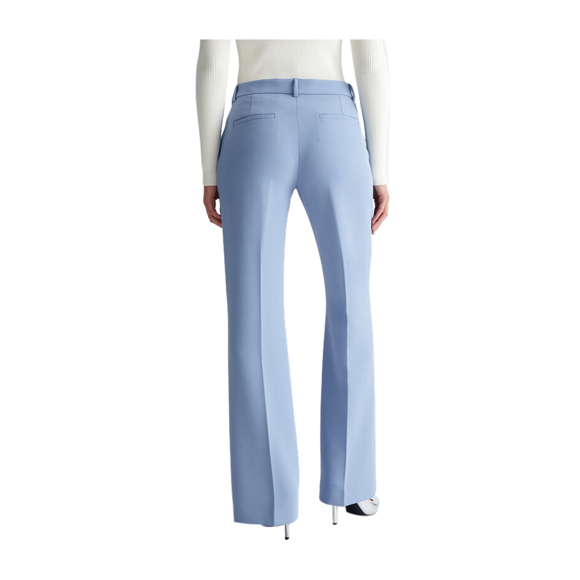 Pantaloni Flare Donna in Crêpe azzurri retro