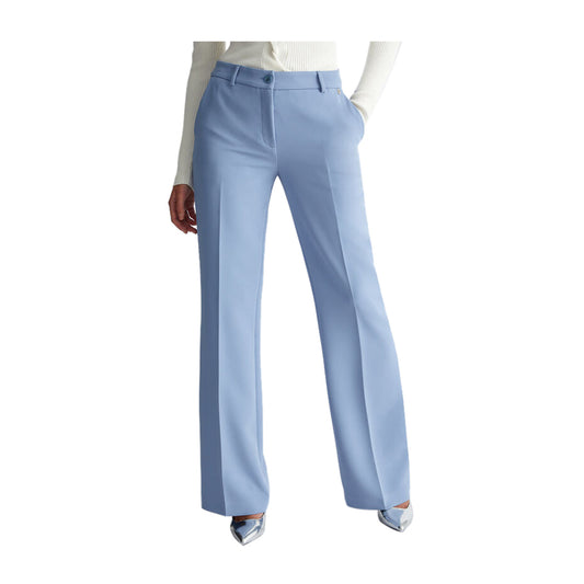 Pantaloni Flare Donna in Crêpe azzurri