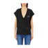 Gilet Donna in maglia Nero modella frontale