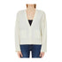 Cardigan Donna con tasche Bianco frontale