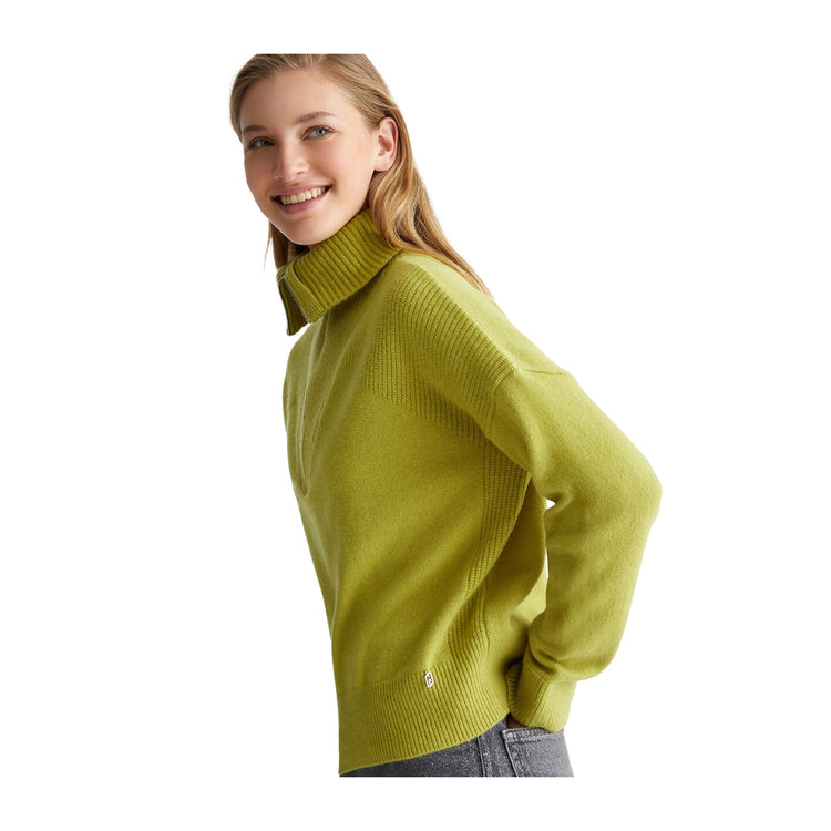 Pull femme en laine avec zip