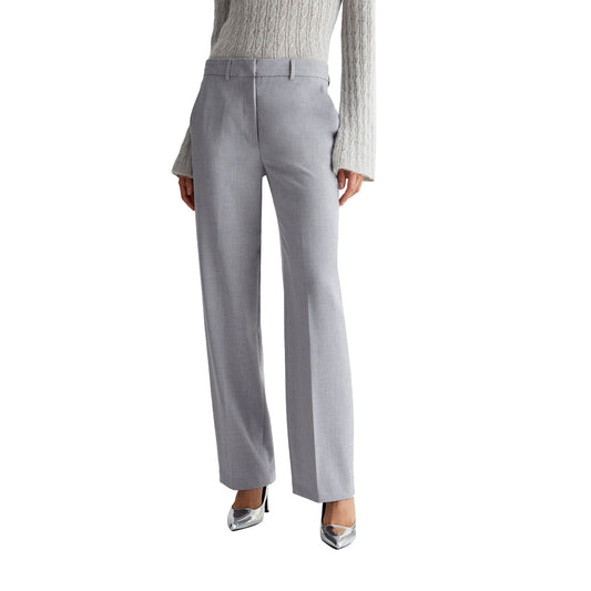 Pantaloni Donna chino in twill Grigio frontale