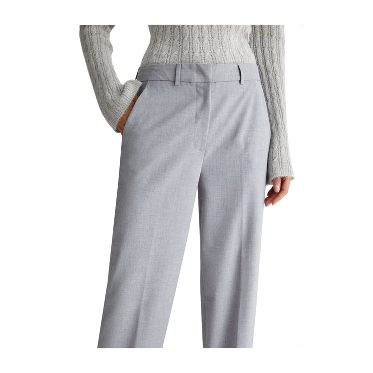 Pantaloni Donna chino in twill Grigio dettaglio ravvicinato frontale