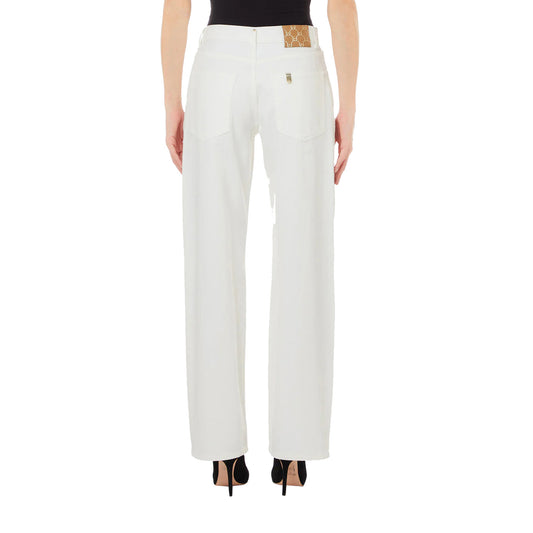 Pantaloni Donna modello straight Bianco retro