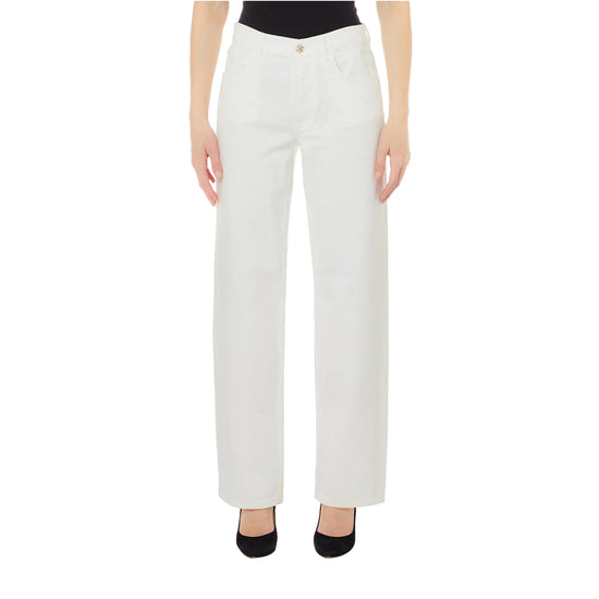 Pantaloni Donna modello straight Bianco frontale