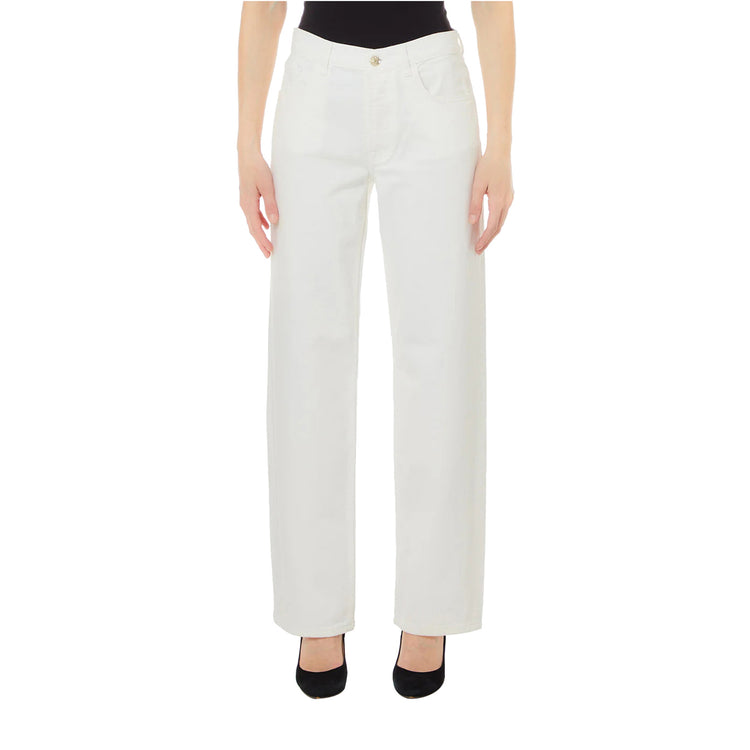 Pantaloni Donna modello straight Bianco frontale