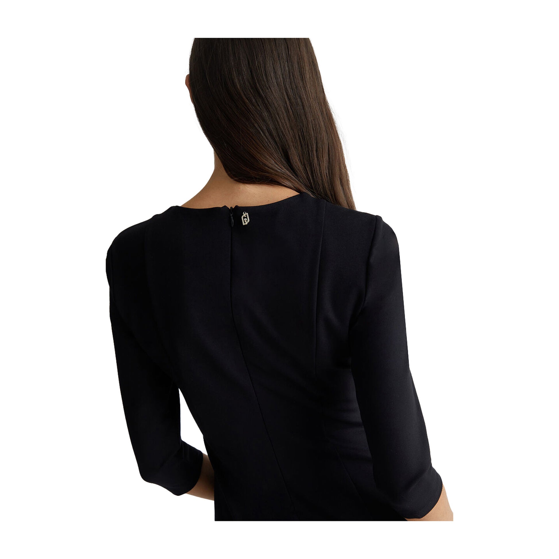 Abito Stretch Donna a tubino nero modella retro ravvicinata