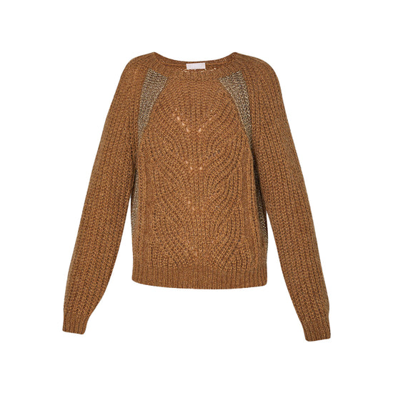 Maglia Donna in misto alpaca Marrone