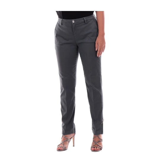 Pantaloni Donna con spilla decorativa  grigio