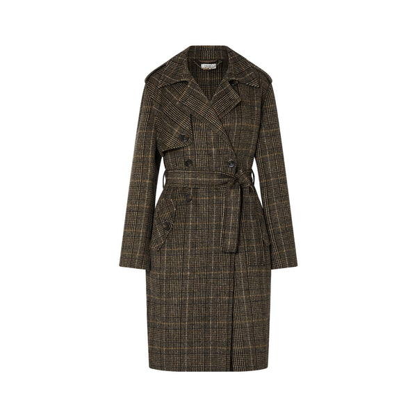 Cappotto lungo Donna con motivo check