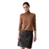 Maglia Donna con profili lurex marrone