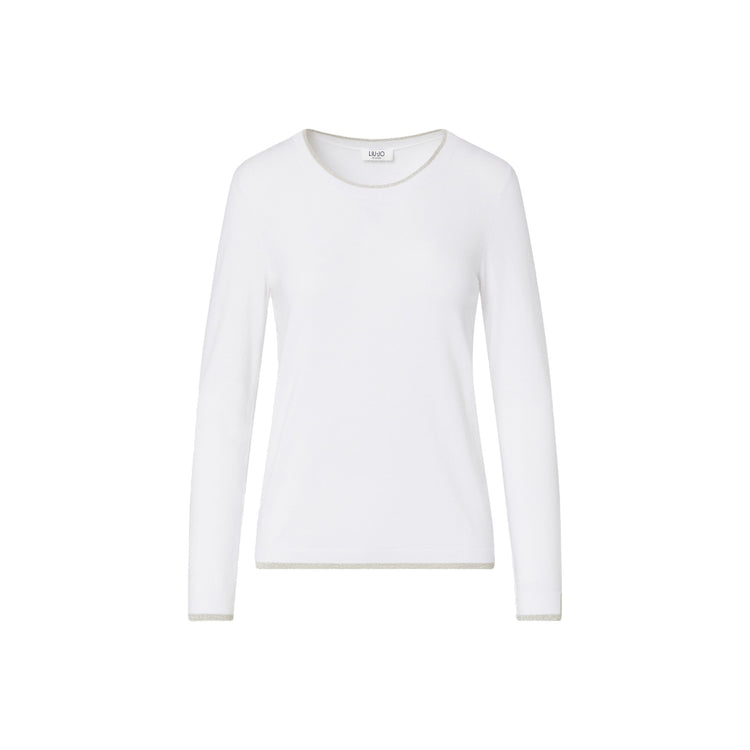 Maglia Donna in misto viscosa, con scollatura girocollo 