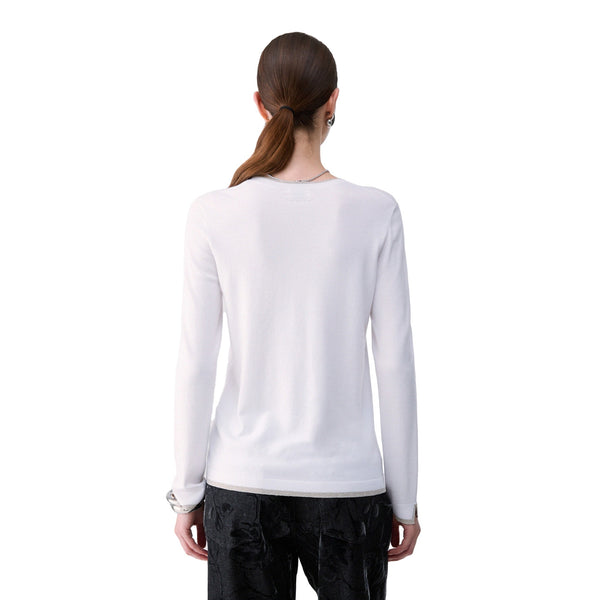 Maglia Donna in misto viscosa, con scollatura girocollo 