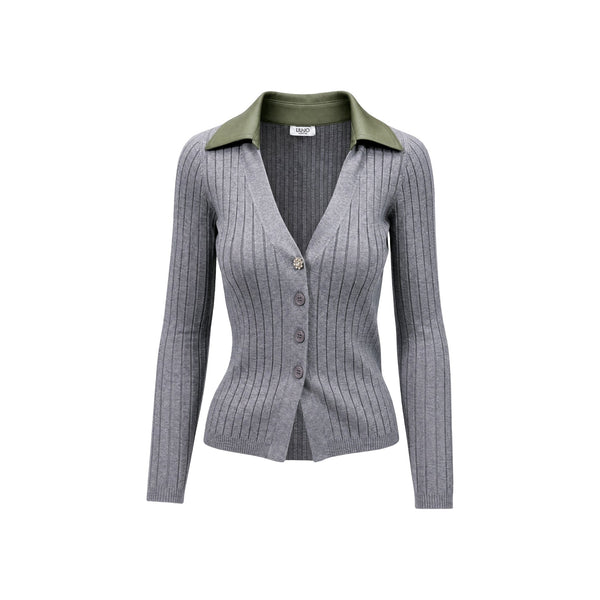 Maglia Donna con colletto a contrasto