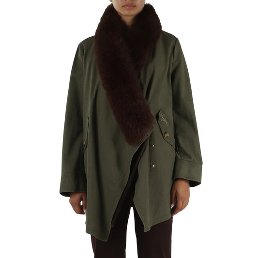 Giaccone Donna con gilet pelliccia rimovibile