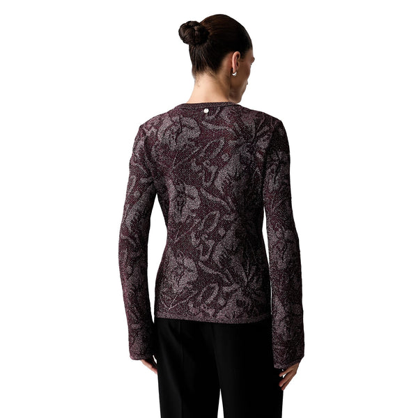 Maglia Donna fantasia floreale lurex modella retro
