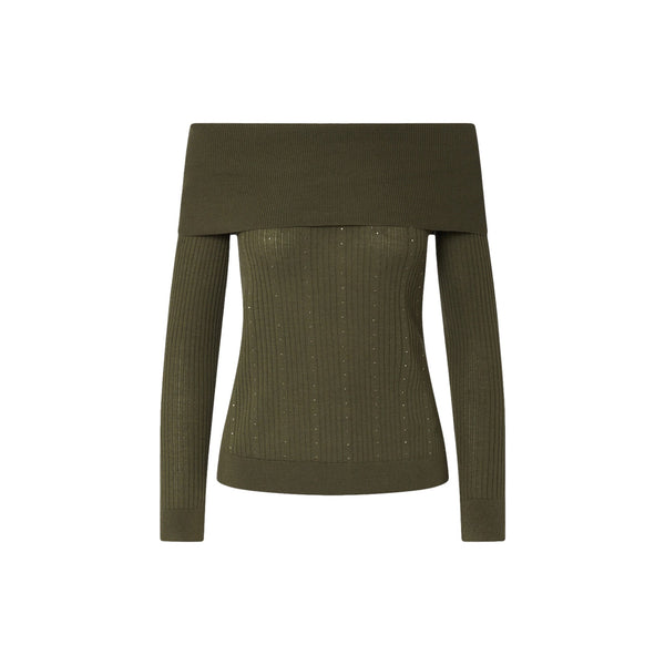 Maglia Donna con scollo bardot Verde