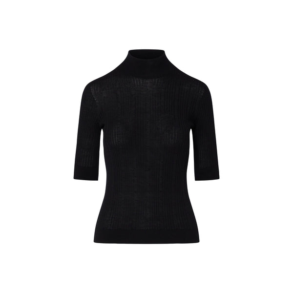 Maglia Donna con manica 3/4 e strass Nero