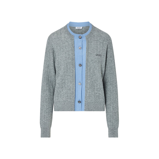 Cardigan Donna con inserto bimateriale