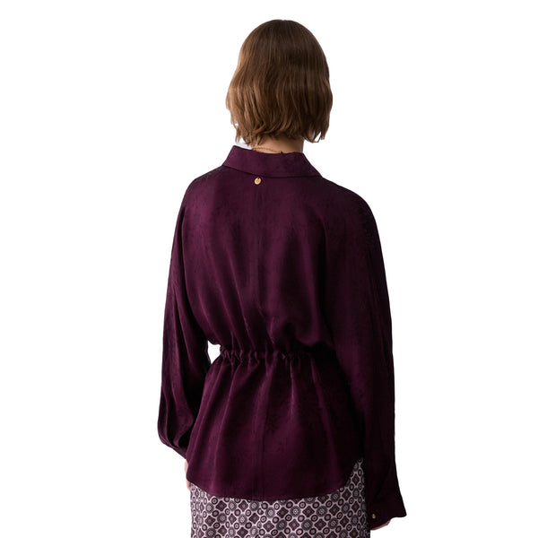 Camicia Donna in raso jacquard modella retro