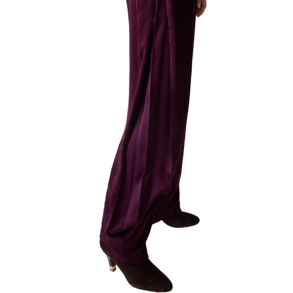 Pantalone balloon Donna in raso jacquard dettaglio