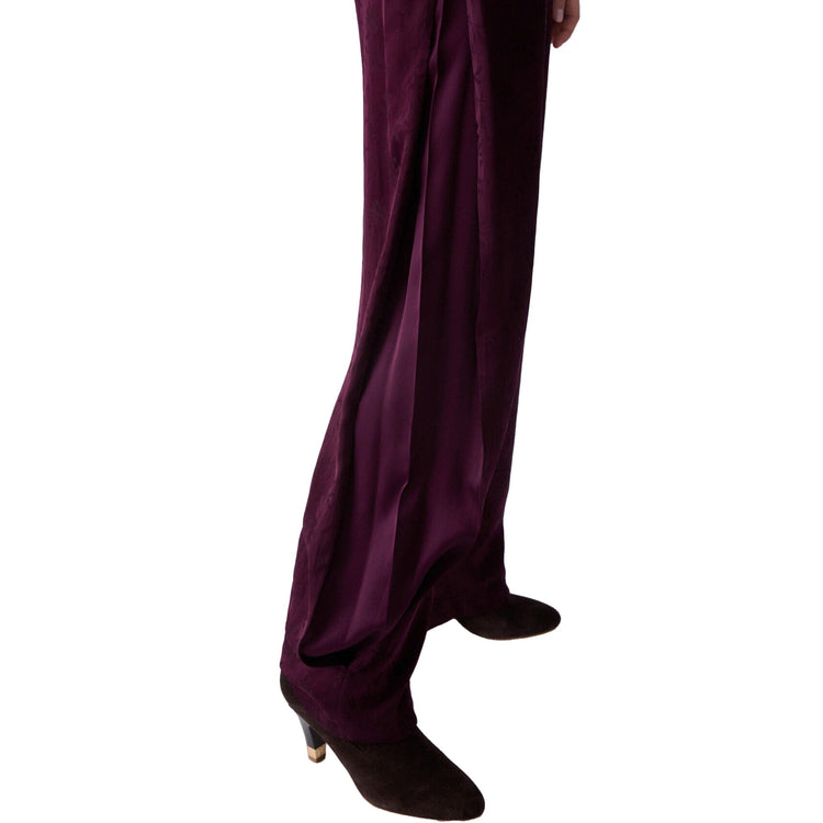 Pantalone balloon Donna in raso jacquard dettaglio