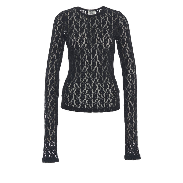 Top Donna in pizzo nero
