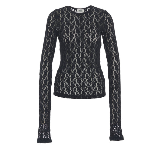 Top Donna in pizzo nero