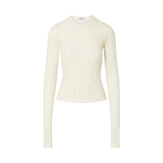Top Donna in pizzo panna