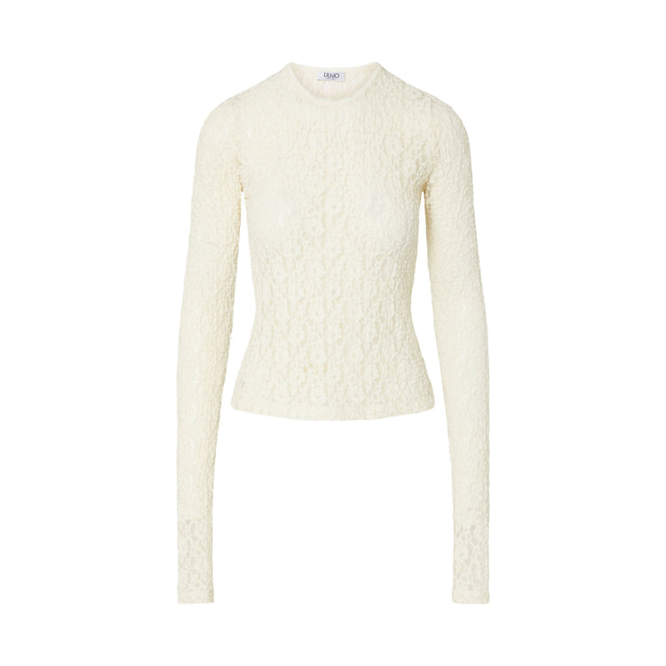 Top Donna in pizzo panna