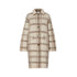 Cappotto jacquard Donna in maglia spazzolata, motivo check beige