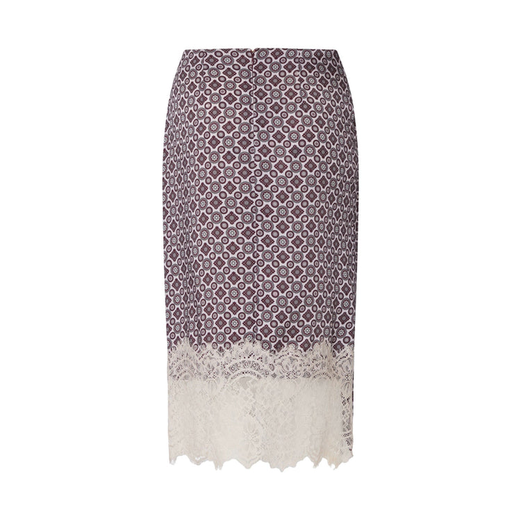 Gonna longuette Donna con pizzo retro
