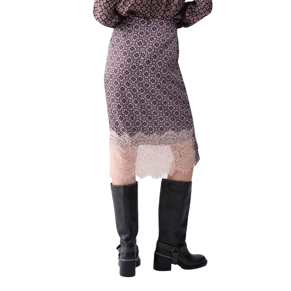 Gonna longuette Donna con pizzo modella retro