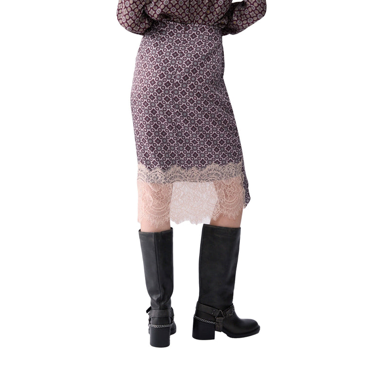 Gonna longuette Donna con pizzo modella retro