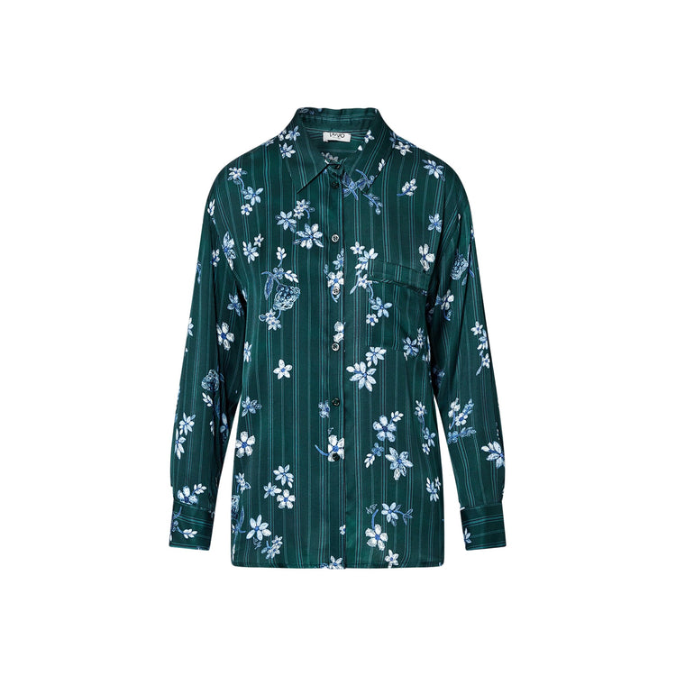 Camicia Donna con motivo floreale Verde