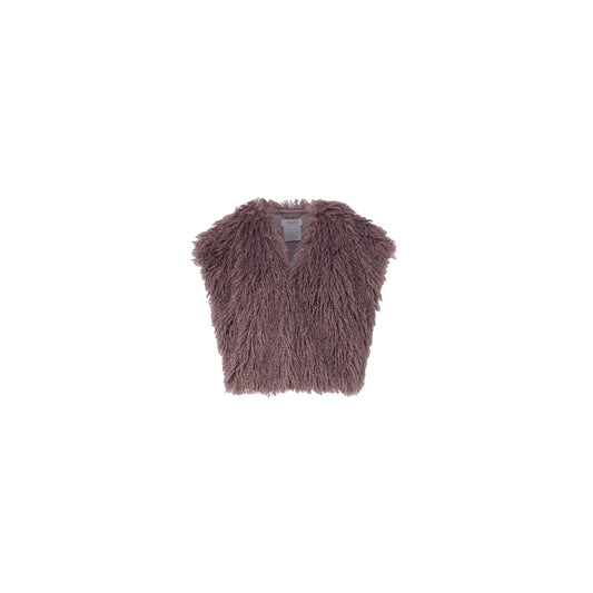 Gilet cropped Donna in teddy rosa