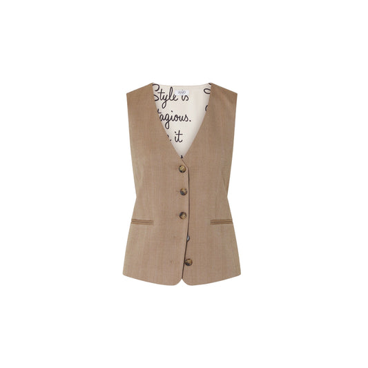 Gilet Donna con alamari posteriori Beige