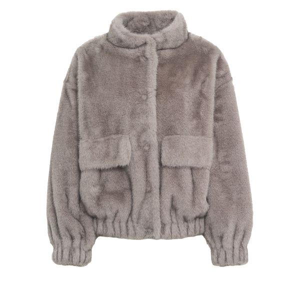 Giaccone Donna in pelliccia grigio