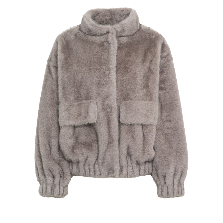 Giaccone Donna in pelliccia grigio