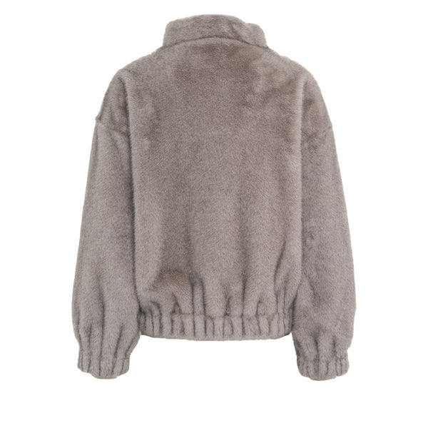 Giaccone Donna in pelliccia grigio, retro