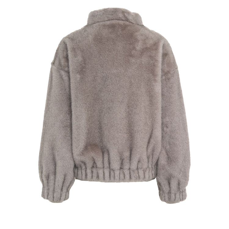 Giaccone Donna in pelliccia grigio, retro