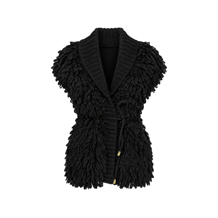 Cardigan Donna con laccio in vita Nero