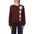 Maglia Donna con intarsio geometrico rosa